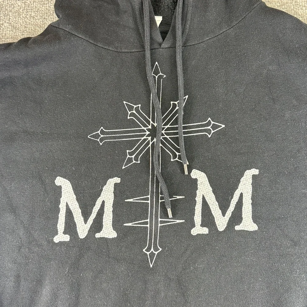 Cotton Heritage Marilyn Manson Long Sleeve Black Graphic Hoodie Mens XL - Picture 2 of 11